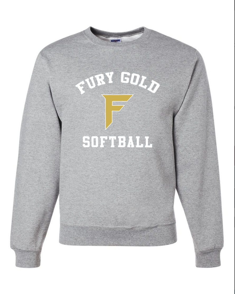 Fury Gold - Simple Gold - Gray/White Crewneck