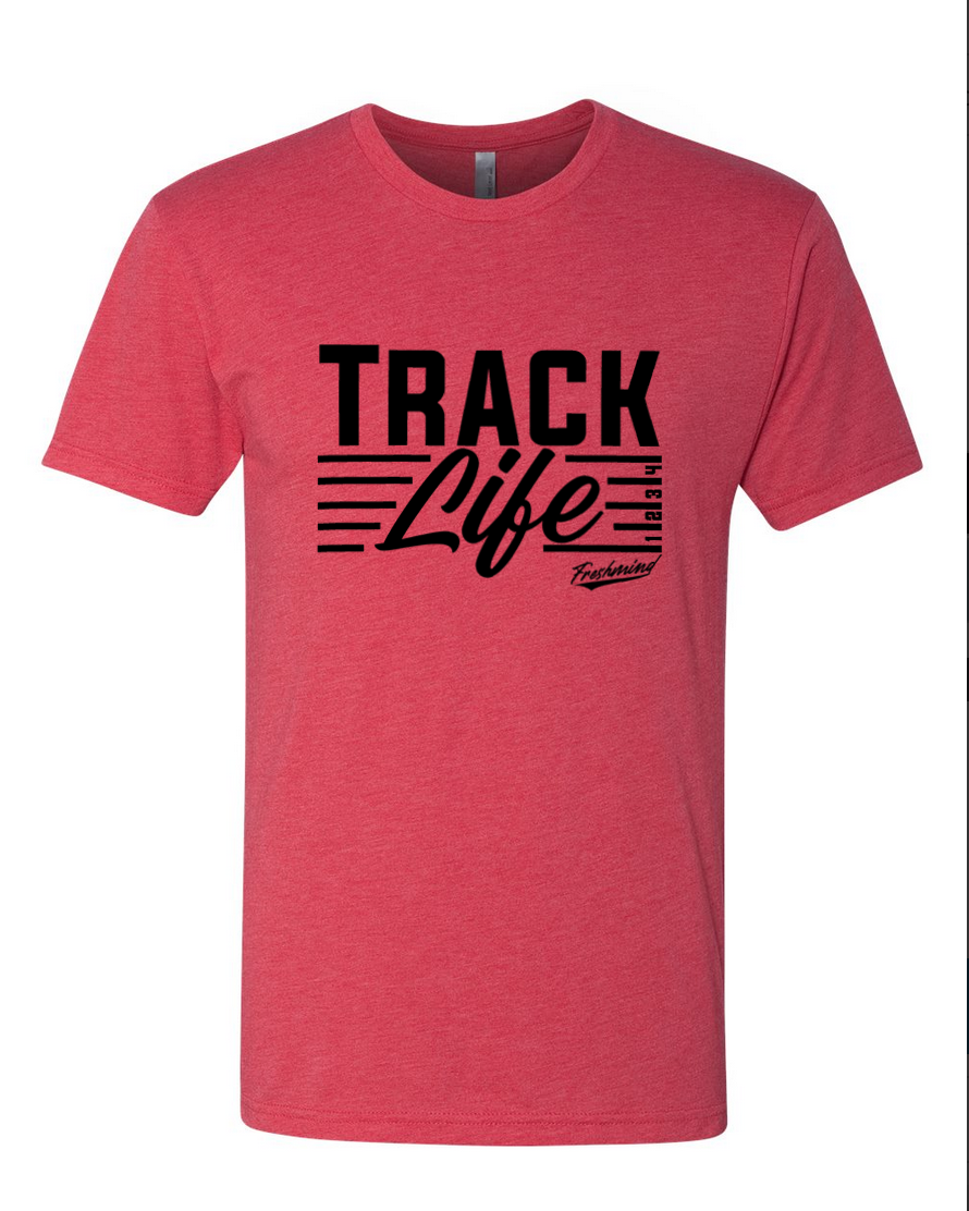 Track Life/Black – Vintage Red T-Shirt