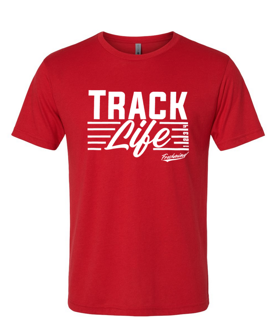 Track Life/White – Red T-Shirt