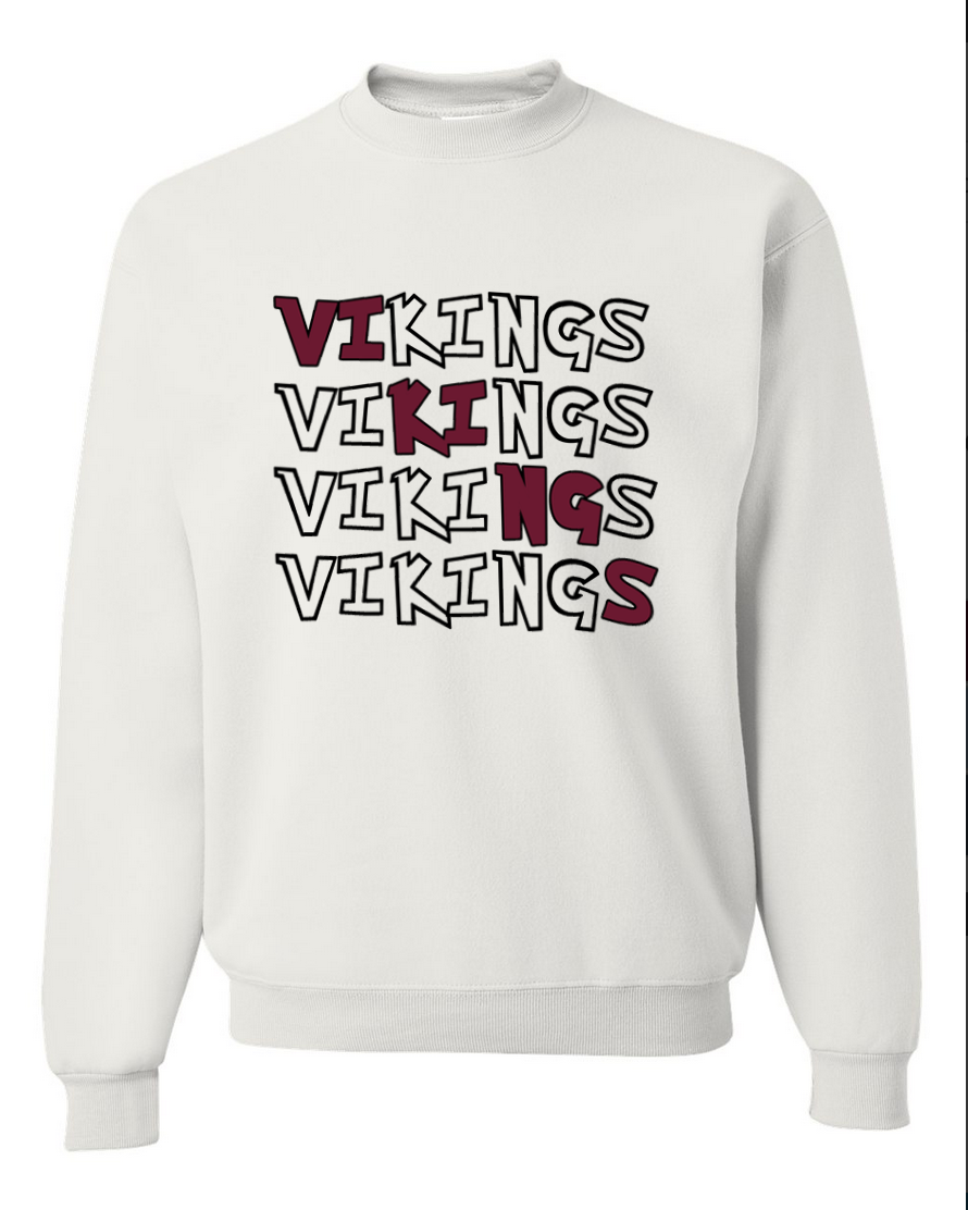 Vikings - White - Crewneck
