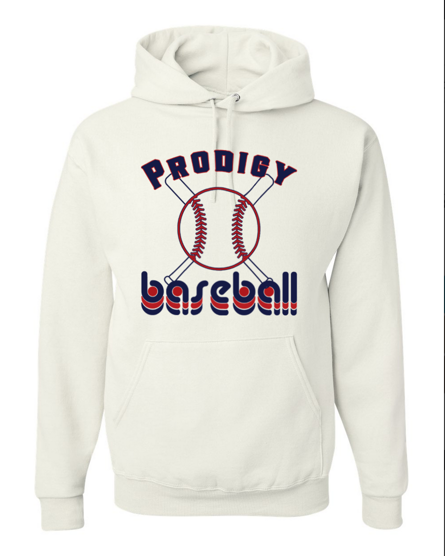 Vintage Prodigy Baseball – White Hoodie