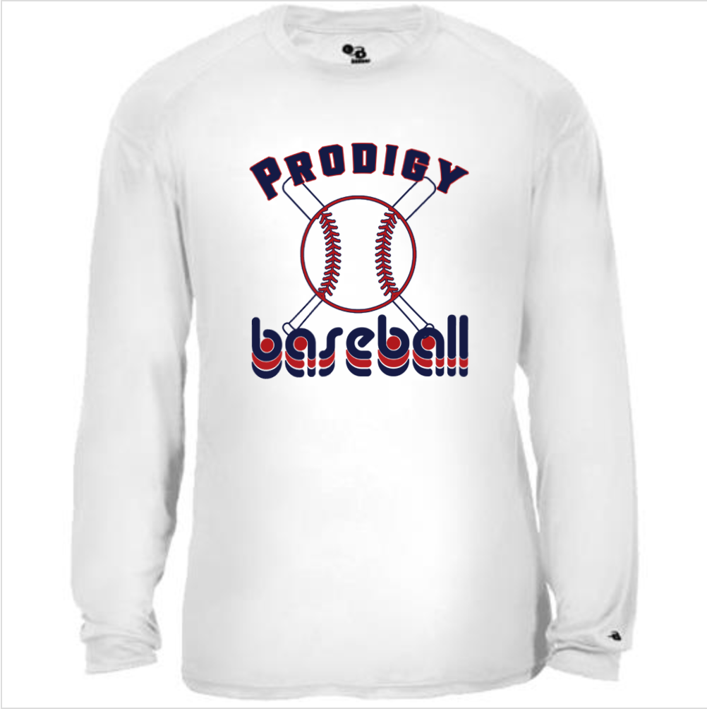 Vintage Prodigy Baseball – White Performance Long Sleeve