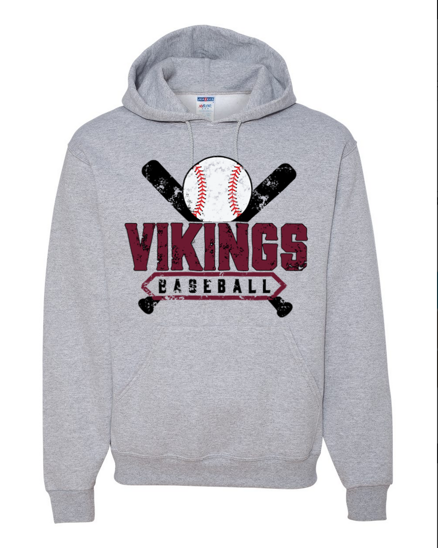 Waverly Baseball – Gray Hoodie – Black