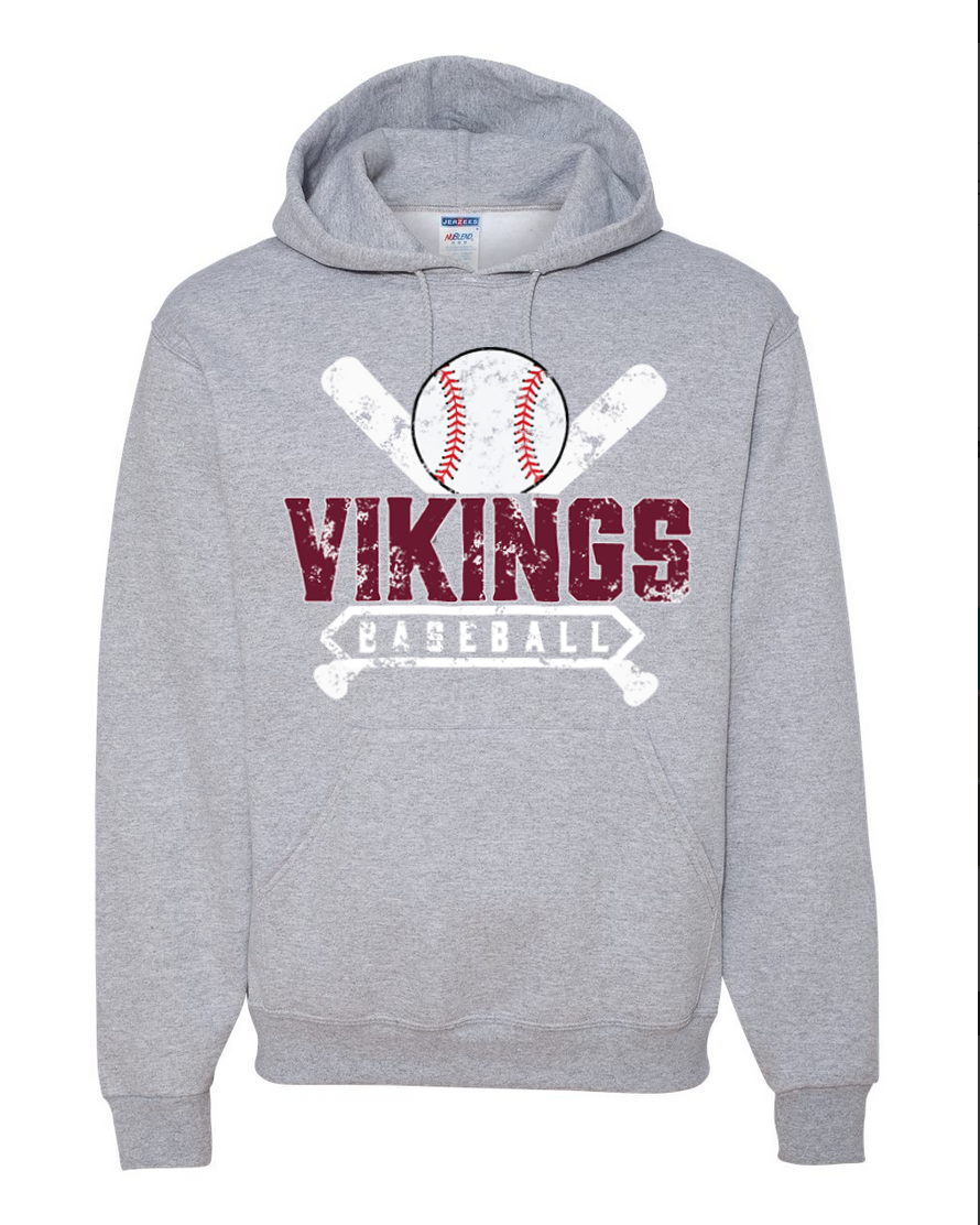 Waverly Baseball – Gray Hoodie – White