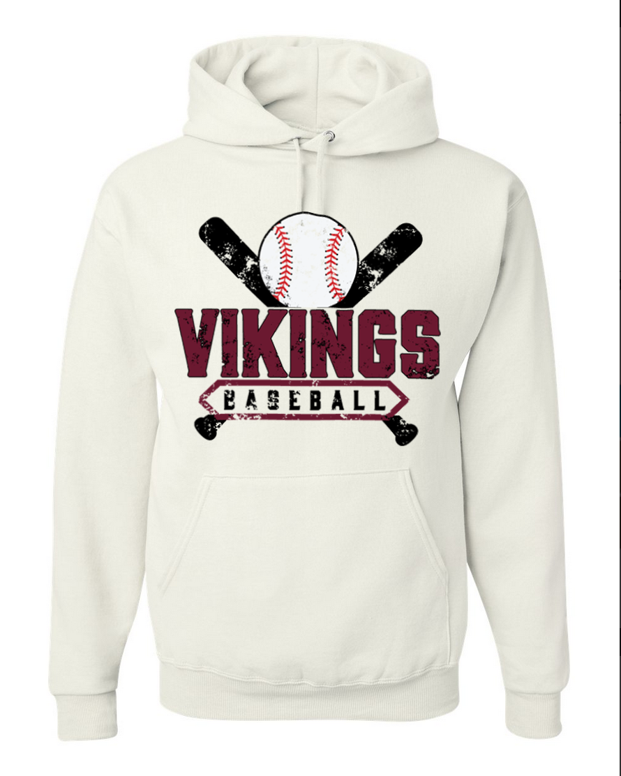 Waverly Baseball – White Hoodie – Black