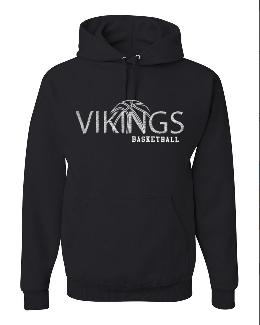 Waverly Basketball – Black Hoodie – White