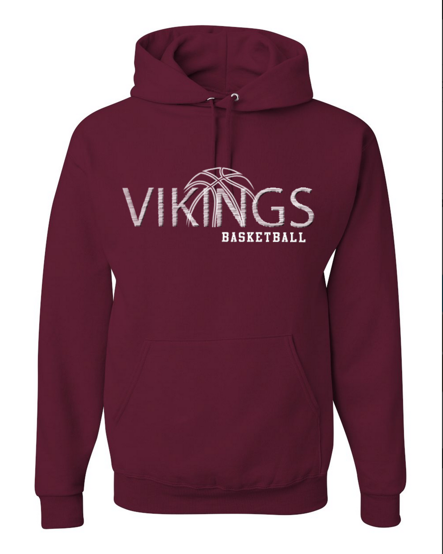 Waverly Basketball – Maroon Hoodie – White