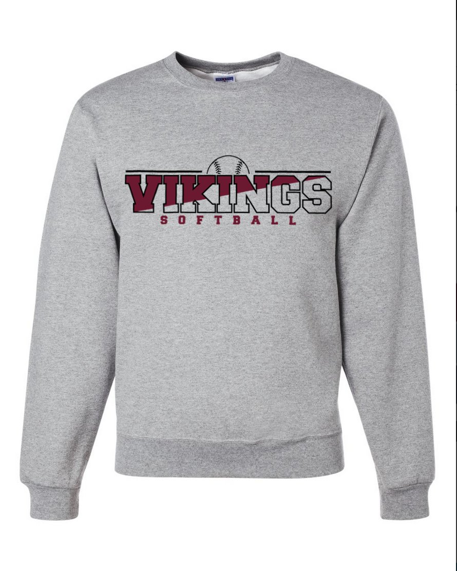 Waverly Softball – Gray/Black Crewneck