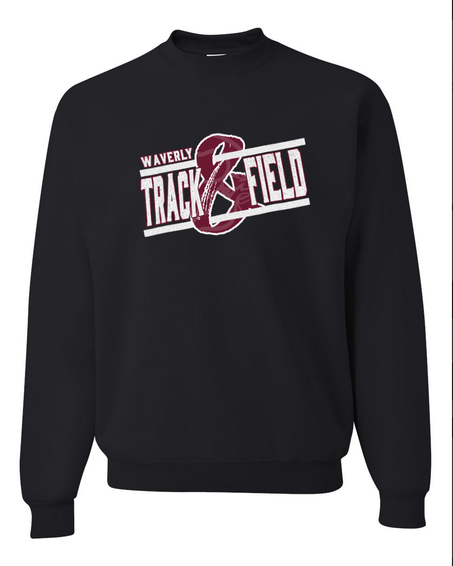 Waverly Track – Black Crewneck – White