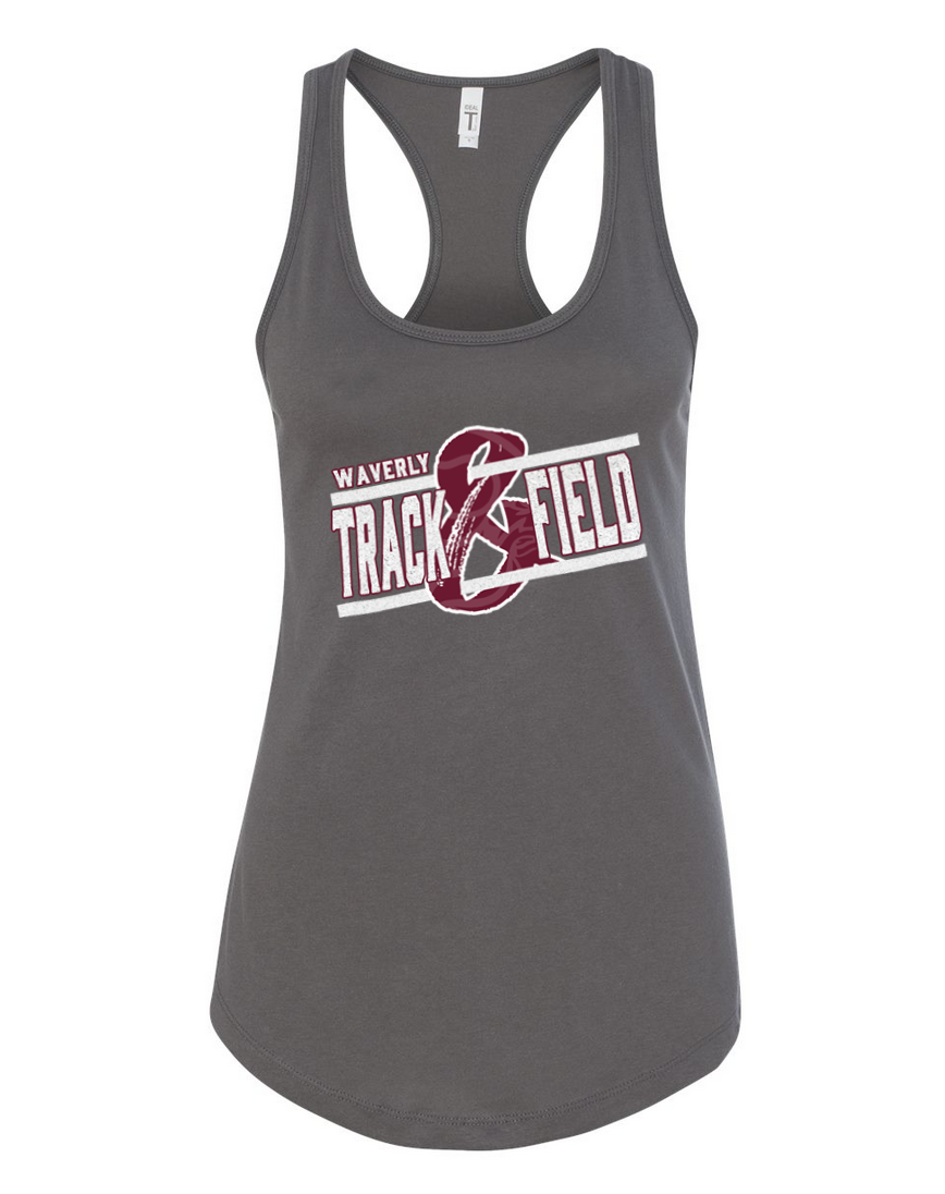 Waverly Track – Dark Gray Tank Top – White