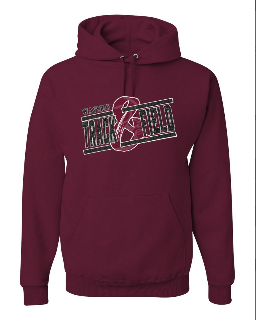 Waverly Track – Maroon Hoodie – Black