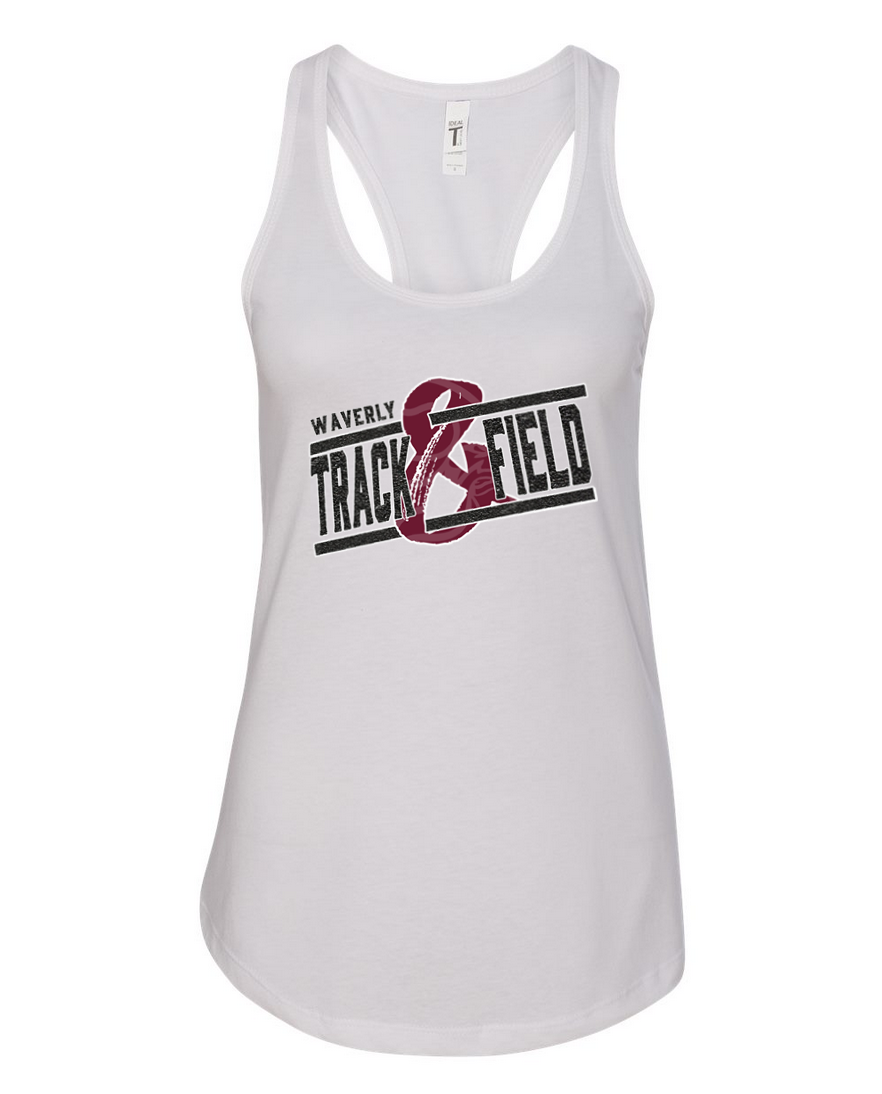 Waverly Track – White Tank Top – Black