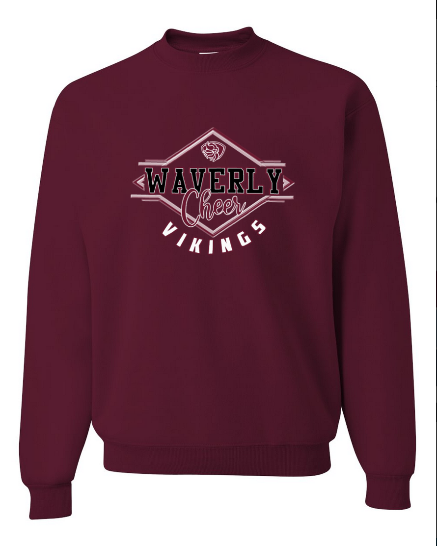 Waverly Vikings Cheer – Maroon Crewneck