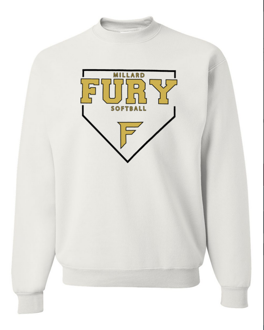 Fury Gold - Home Plate/Black - White Crewneck