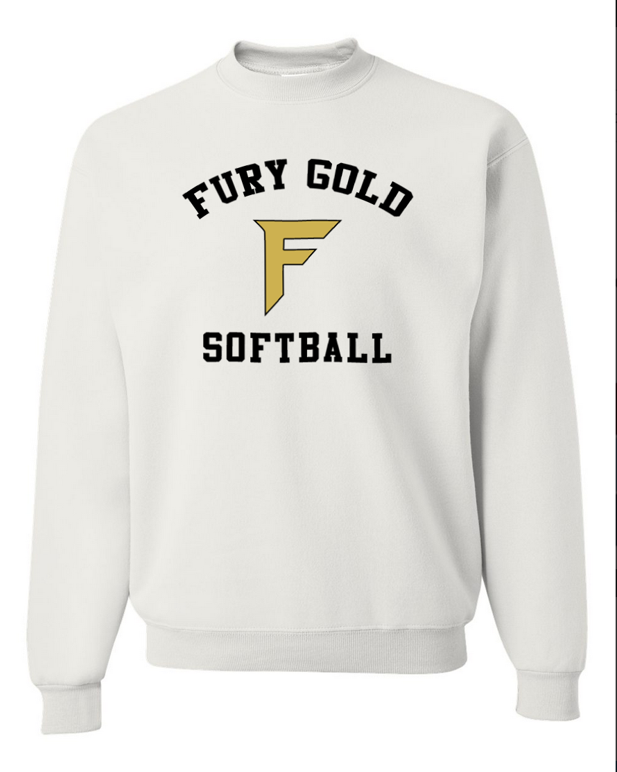 Fury Gold - Simple Gold - White Crewneck