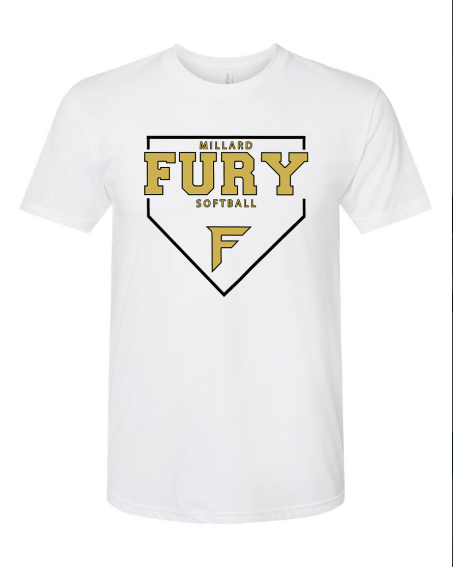 Fury Gold - Home Plate/Black - White T-Shirt