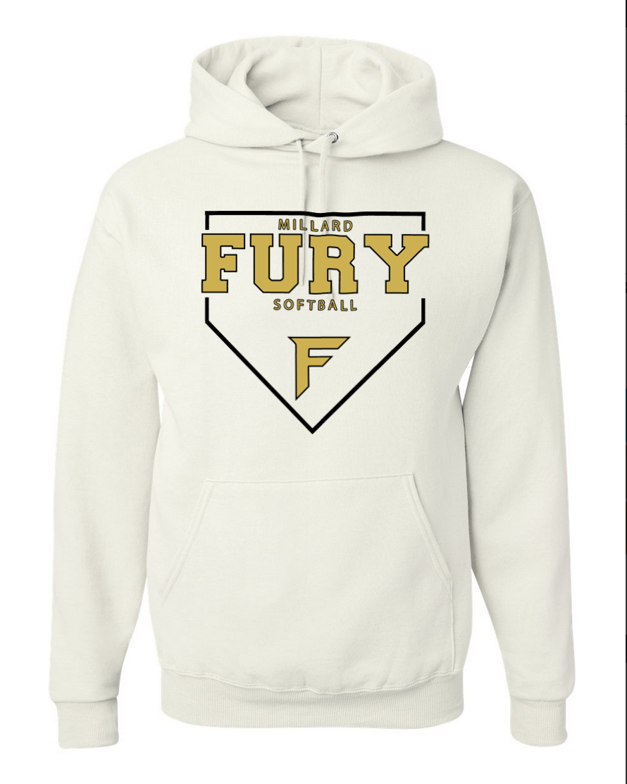 Fury Gold - Home Plate/Black - White Hoodie