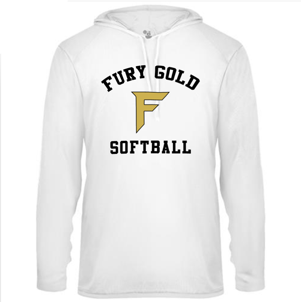 Fury Gold - Simple Gold - White Performance Hoodie