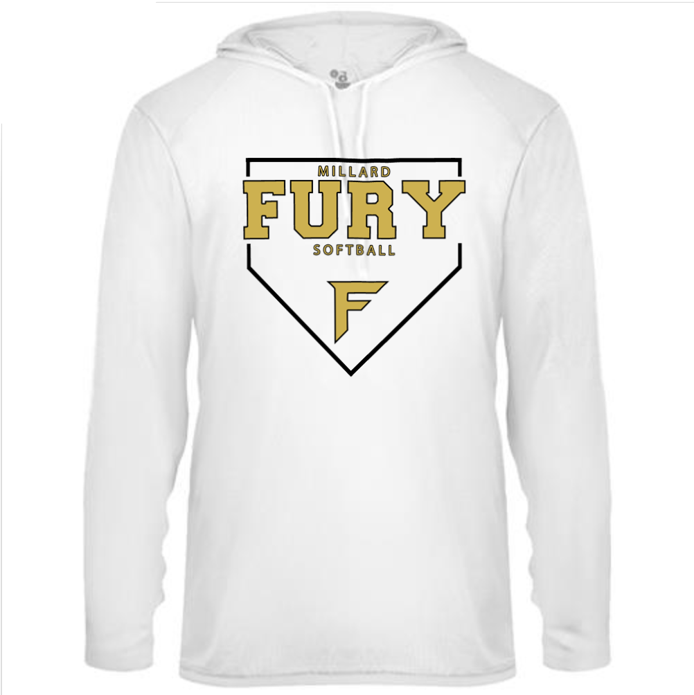 Fury Gold - Home Plate/Black - White Performance Hoodie