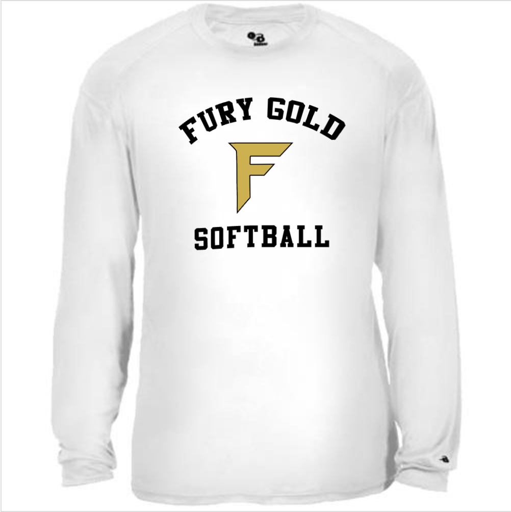 Fury Gold - Simple Gold - White Performance Long Sleeve