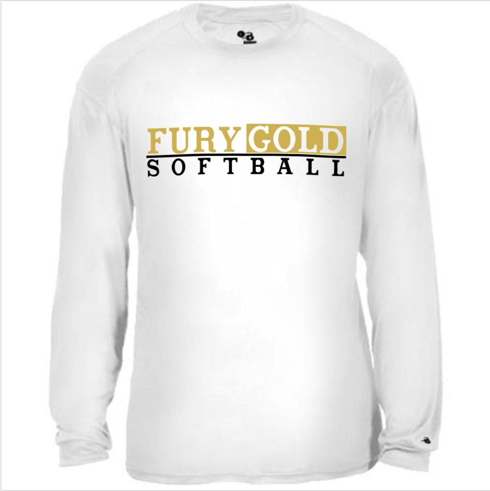 Fury Gold – Fury Gold Softball – White Performance Long Sleeve