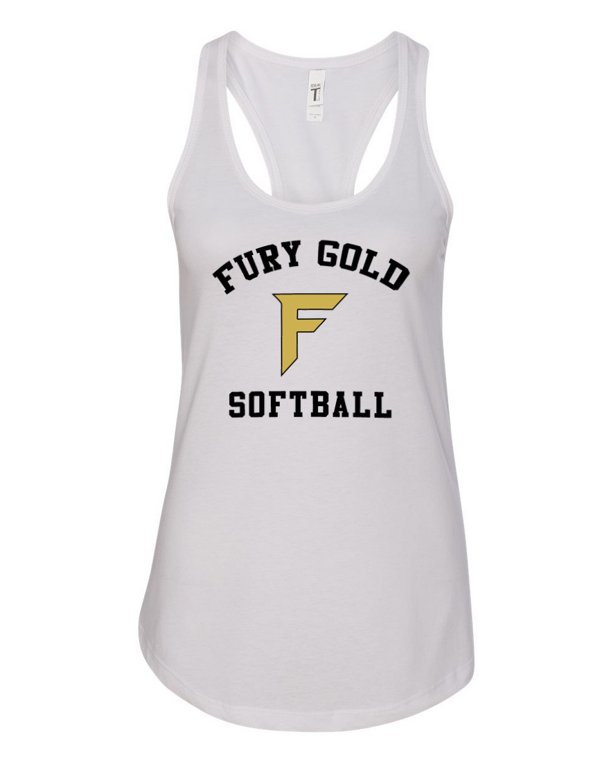 Fury Gold - Simple Gold - White Tank Top