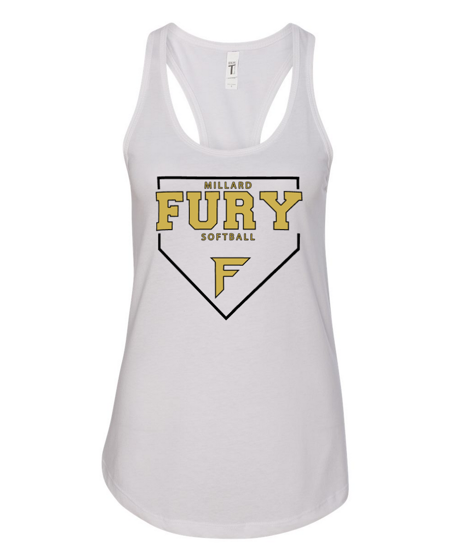 Fury Gold - Home Plate/Black - White Tank Top