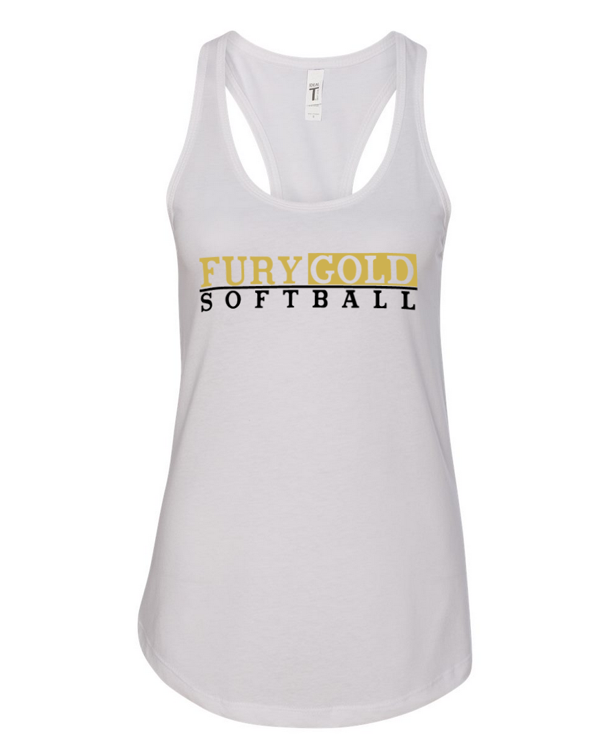 Fury Gold – Fury Gold Softball – White Tank Top