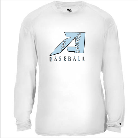 A Baseball – White Performance Long Sleeve