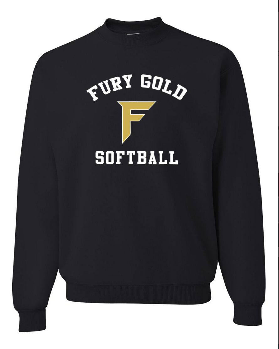 Fury Gold - Simple Gold - Black Crewneck