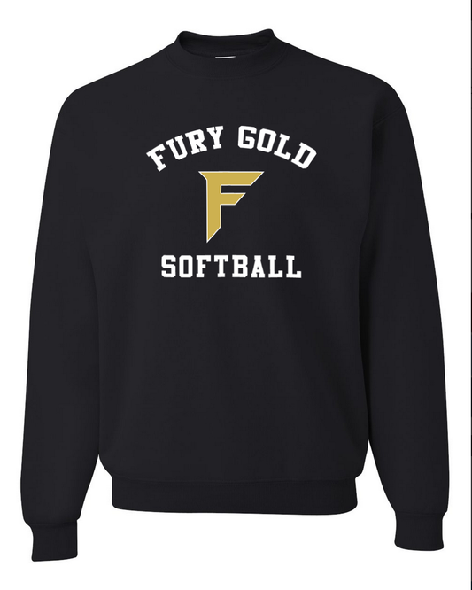 Fury Gold - Simple Gold - Black Crewneck