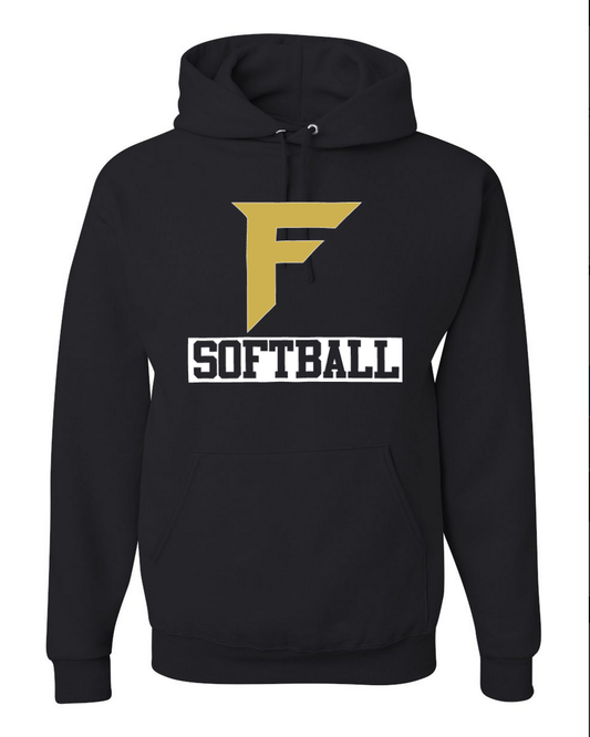 Fury Gold – F Softball/White – Black Hoodie