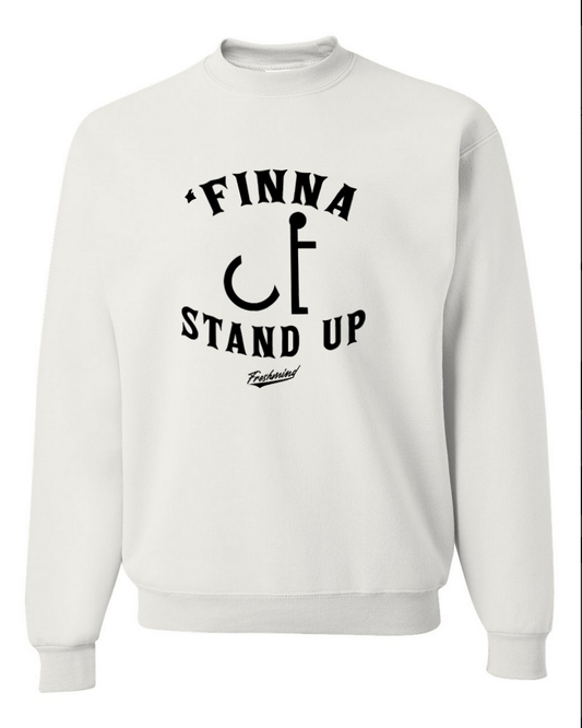 Finna Stand Up - White Crewneck
