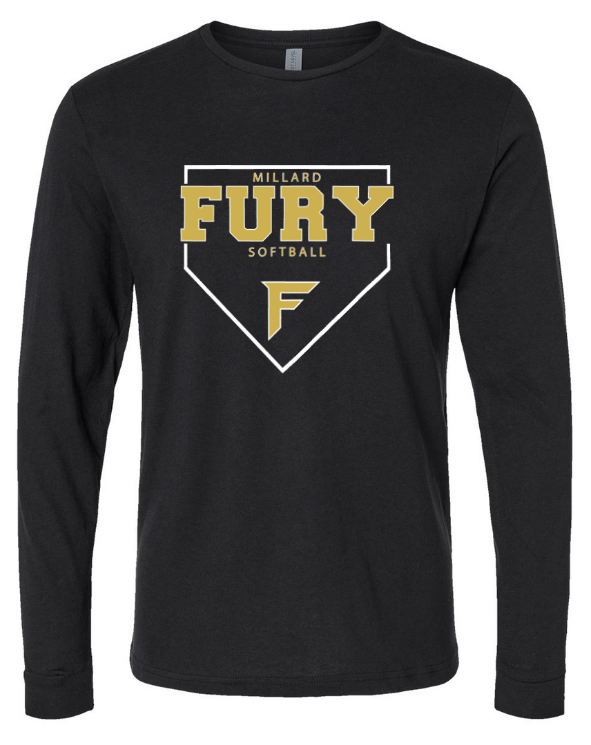 Fury Gold – White Home Plate – Black Long Sleeve