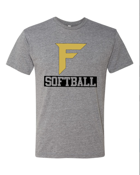 Fury Gold – F Softball/Black – Gray T-Shirt