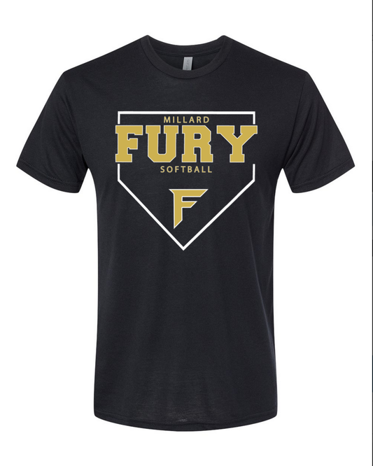 Fury Gold - Home Plate/White - Black T-Shirt