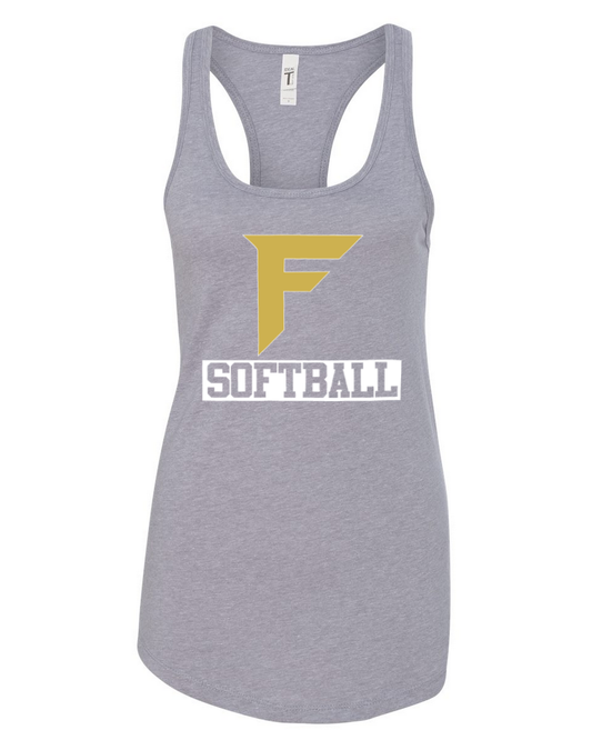 Fury Gold – F Softball/White – Light Gray Tank Top