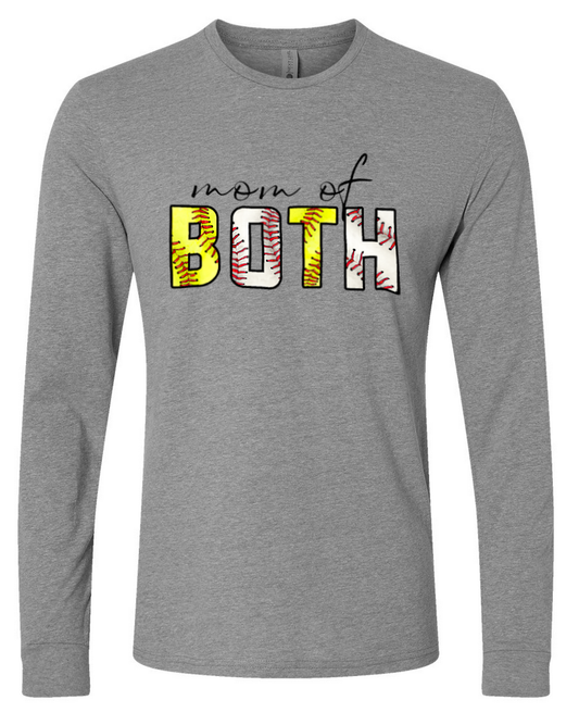 Mom of Both – Gray Long Sleeve