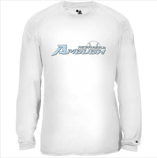 Nebraska Ambush – White Performance Long Sleeve