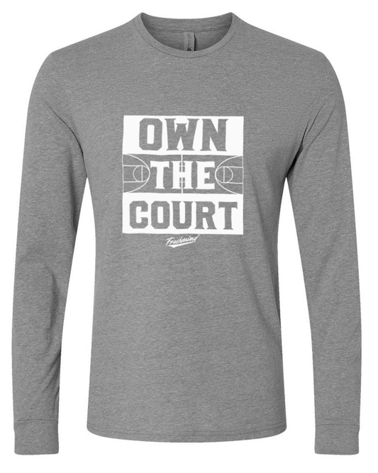 Own The Court/White – Gray Long Sleeve