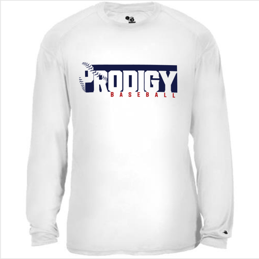 Prodigy Baseball – White Performance Long Sleeve
