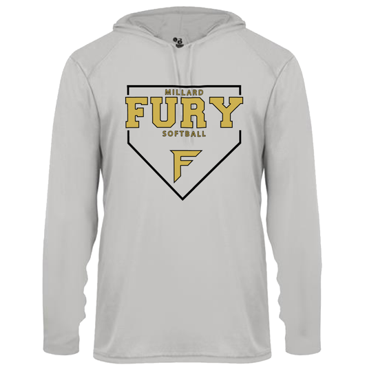 Fury Gold - Home Plate/Black - Silver Performance Hoodie