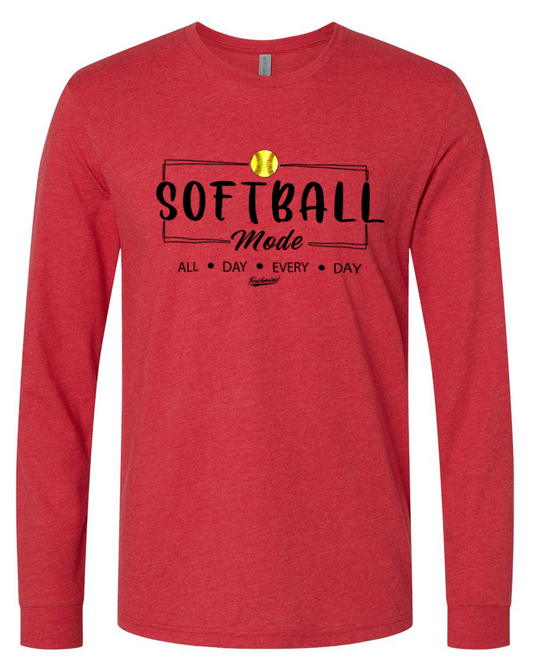 Softball Mode/Black – Red Long Sleeve