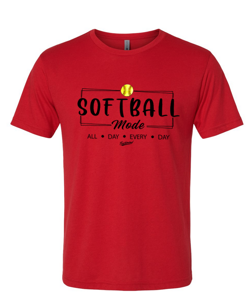Softball Mode/Black – Red T-Shirt