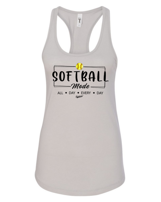 Softball Mode – Silver Tank Top