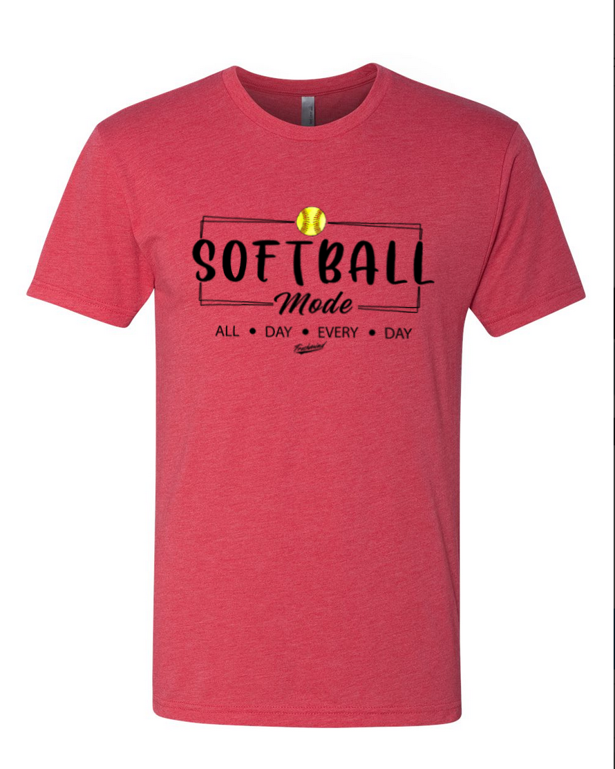 Softball Mode/Black – Vintage Red T-Shirt