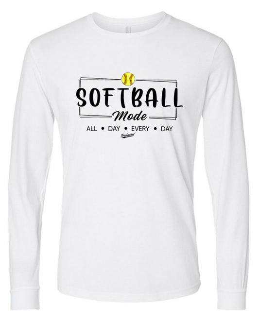 Softball Mode – White Long Sleeve