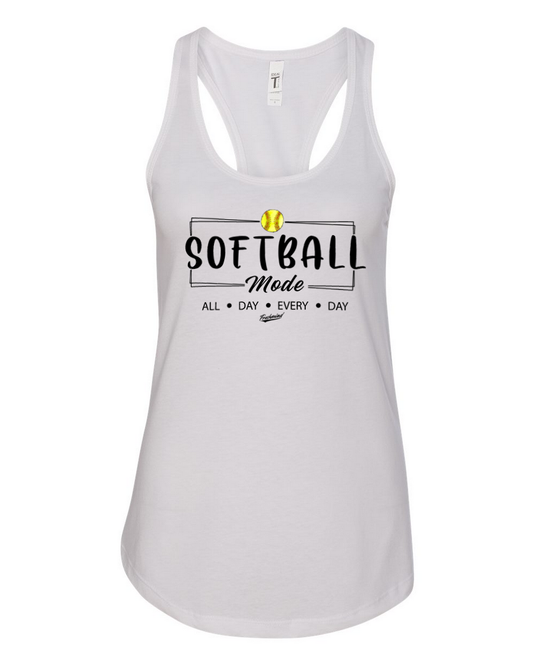 Softball Mode – White Tank Top