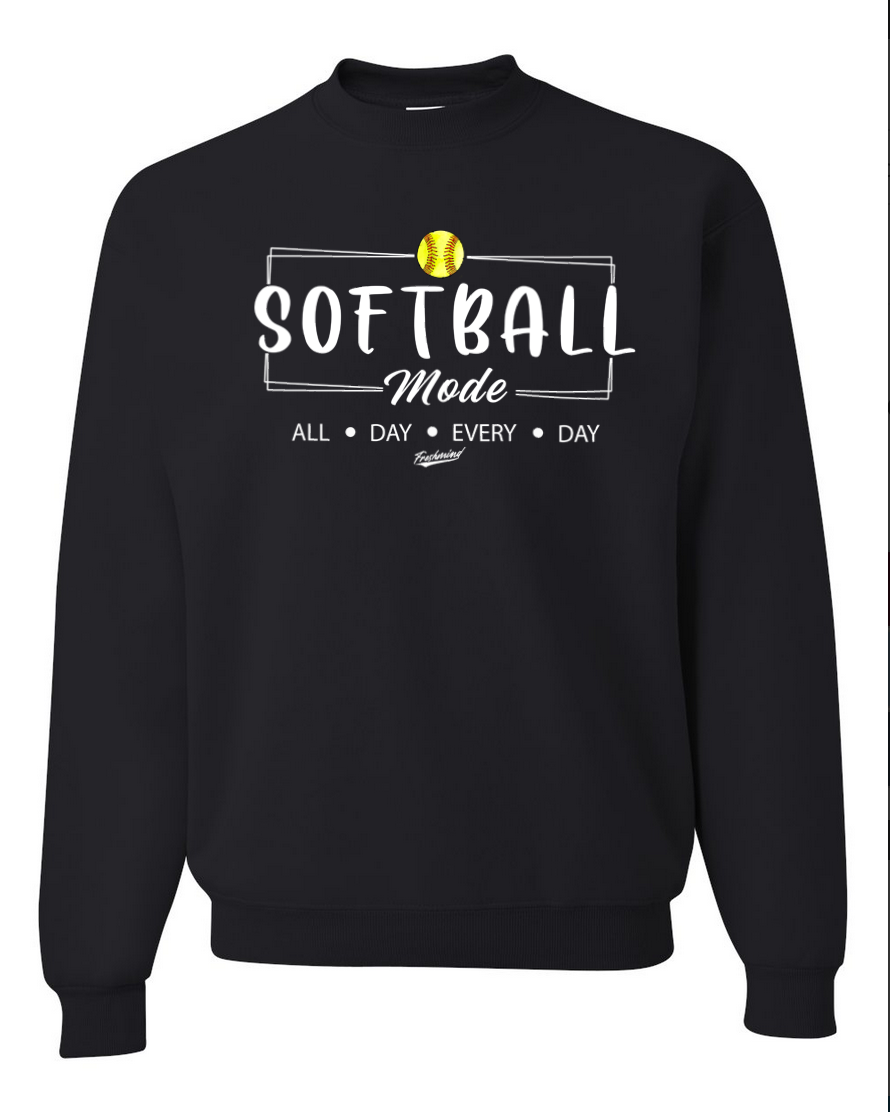 Softball Mode – Black Crewneck