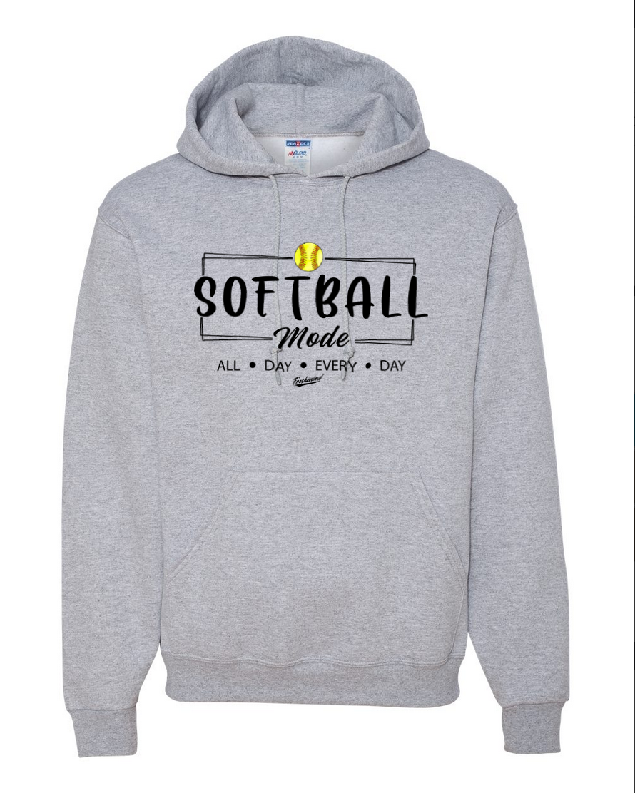 Softball Mode/Black – Gray Hoodie